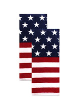 Load image into Gallery viewer, Celebrate Americana Patriotic Towel Set with Stars and Stripes in Red, White, and Blue