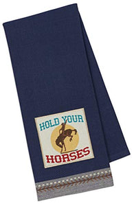Western Kitchen Towels Set with Cowboy Hat and Boot Towel,  Horse Print and Plaid Towel