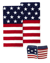 Load image into Gallery viewer, American Flag Dishtowels with US Flag Salt and Pepper Shakers