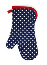 Load image into Gallery viewer, REX AND ROVER Patriotic American Flag Kitchen Decor Gift Set - 3 Piece Bundle - Oven Mitt Towel Dishcloth