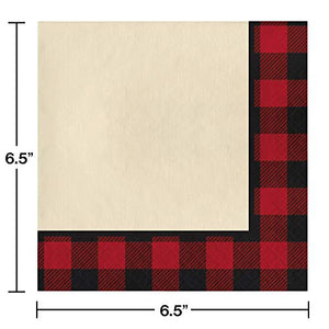Buffalo Plaid Tableware Set for 16 Guests, Includes Table Cover, Plates, Napkins, Cutlery, Cake Cutter
