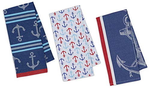 Nautical Anchor Themed  Kitchen Towels Set