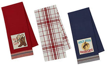 Load image into Gallery viewer, Western Kitchen Towels Set with Cowboy Hat and Boot Towel,  Horse Print and Plaid Towel