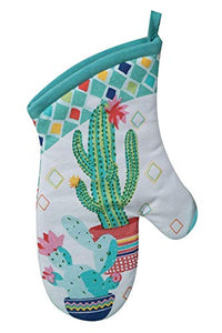 Cactus Theme Kitchen Pot Holders, Oven Mitt and Magnetic Hanging Hooks