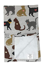 Load image into Gallery viewer, REX AND ROVER Cat Kitchen Gifts - Cotton Dish Towel with Black Cat Shaped Magnetic Hook - 2 Piece Set for Men or Women