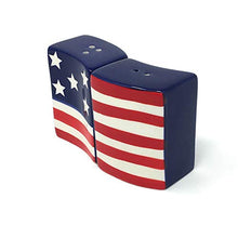 Load image into Gallery viewer, American Flag Dishtowels with US Flag Salt and Pepper Shakers