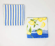 Load image into Gallery viewer, Striped Lemon Kitchen Towels with Matching Dishcloths