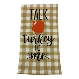 Talk Turkey to Me Thanksgiving Kitchen Towel, Striped Dishtowel and Pie Server