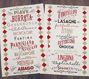 Italian Dish Towels Set with Spoon Rest