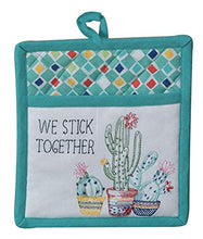 Load image into Gallery viewer, Cactus Theme Kitchen Pot Holders, Oven Mitt and Magnetic Hanging Hooks