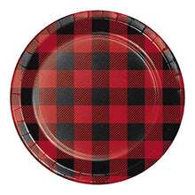 Load image into Gallery viewer, Buffalo Plaid Tableware Set for 16 Guests, Includes Table Cover, Plates, Napkins, Cutlery, Cake Cutter