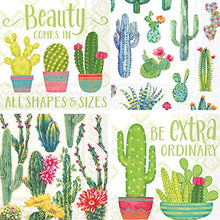 Load image into Gallery viewer, Cocktail Napkins, set of 4 Cactus and Succulent Themes