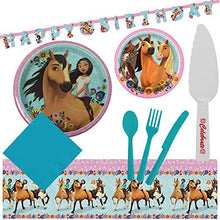 Load image into Gallery viewer, Spirit Riding Free Horse Birthday Party Supplies for 16 Guests - Plates, Tablecover, Banner, Cutlery, Napkins Plus Cake Cutter